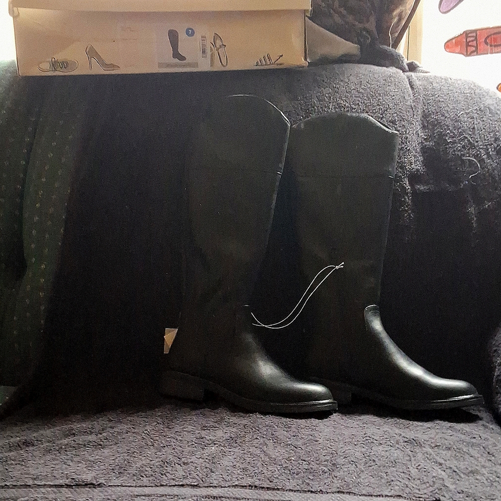 Brand new pair of A New Day tall black Moto-Biker style boots. With original box